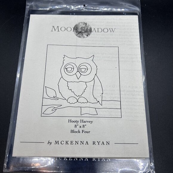 McKenna Ryan “Hooty Harvey” Block 4 Applique Quilt Sewing Pattern Uncut FF - Picture 5 of 5